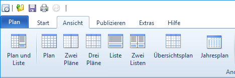 Registerkarte `Ansicht` im Menüband