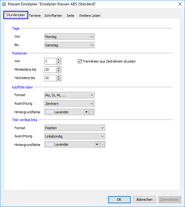 Register Stundenplan