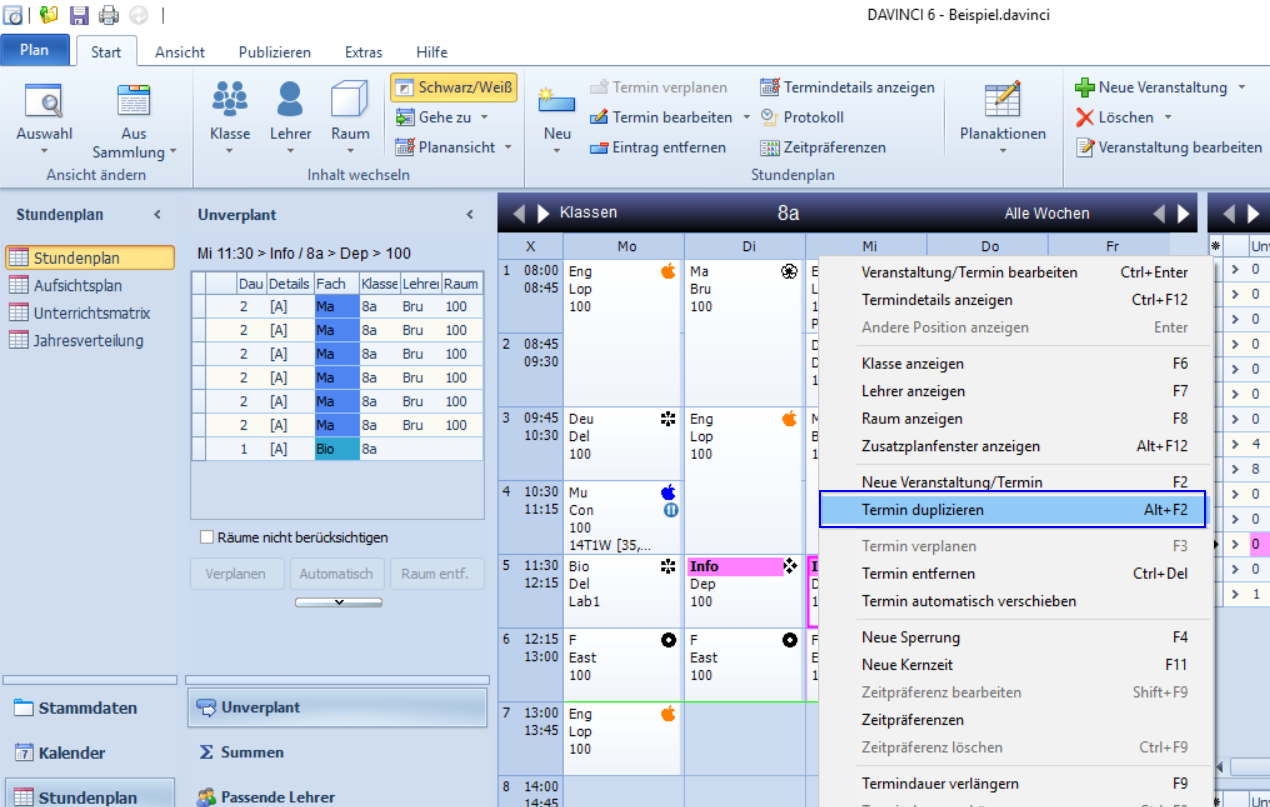 Termin duplizieren