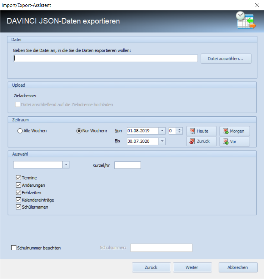 DaVinci JSON-Daten exportieren