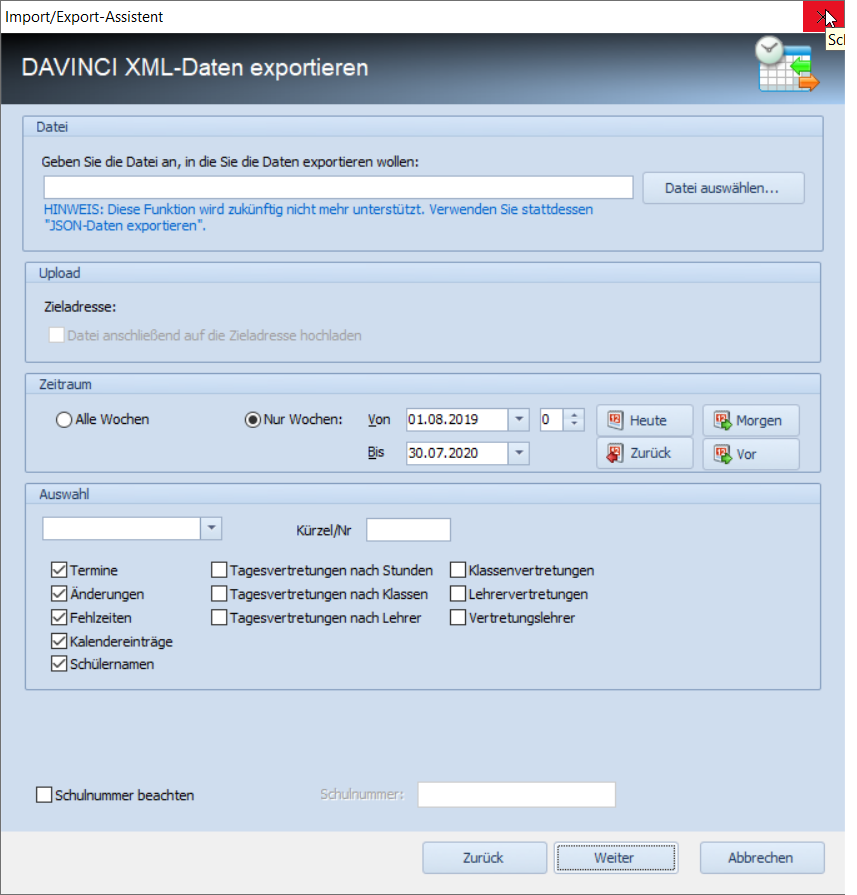 DaVinci XML-Daten exportieren