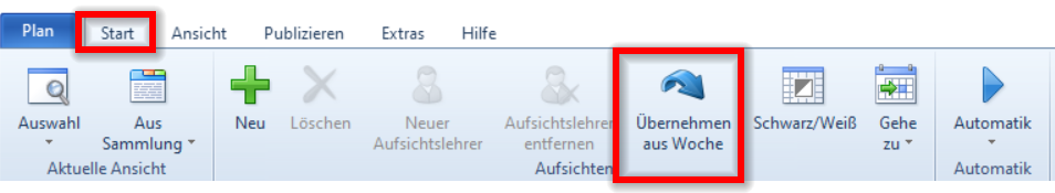 Übernehmen aus Vorwoche